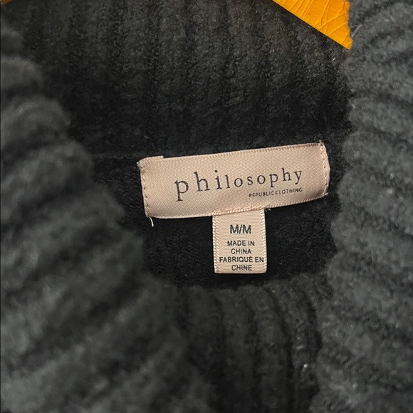 Philosophy M black Asymmetrical turtleneck sweater - Picture 2 of 6